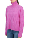 Women's Relaxed Fit Wool Cashmere Turtleneck Pink - MAX MARA - BALAAN.