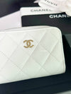 Classic zipper card wallet caviar white AP0216 - CHANEL - BALAAN 5