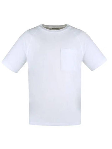 Back Logo Patch Pocket Short Sleeve T-Shirt White - ACNE STUDIOS - BALAAN 1