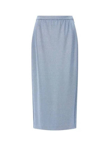 Women s Back Slit Metallic Knit Skirt Blue - GIORGIO ARMANI - BALAAN 1