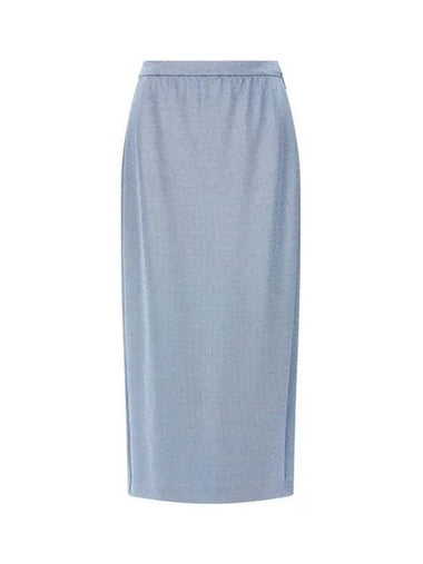 Women s Back Slit Metallic Knit Skirt Blue - GIORGIO ARMANI - BALAAN 1