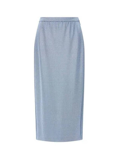 Women s Back Slit Metallic Knit Skirt Blue - GIORGIO ARMANI - BALAAN 1