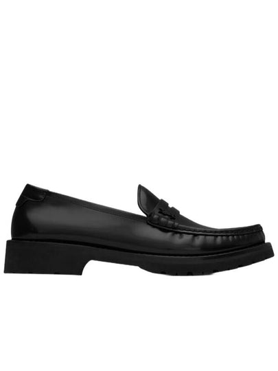 Monogram Leather Loafers Black - SAINT LAURENT - BALAAN 2