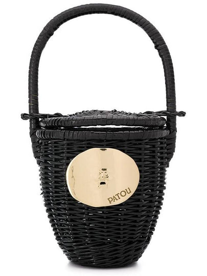 Wicker Tote Bucket Bag Black - PATOU - BALAAN 2