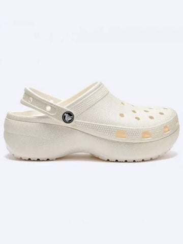 Classic Platform Glitter Clog Sandals Chalk - CROCS - BALAAN 1