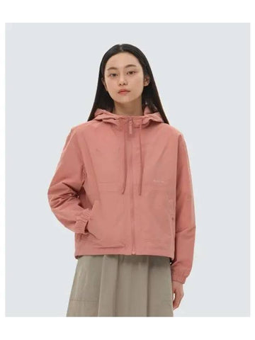 Taslan Women s Woven Semi Crop Windbreaker Coral S24MWLWB52 - SNOW PEAK - BALAAN 1