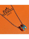 MiMini Pop H Pendant Necklace Gold Bleu Jean - HERMES - BALAAN 4