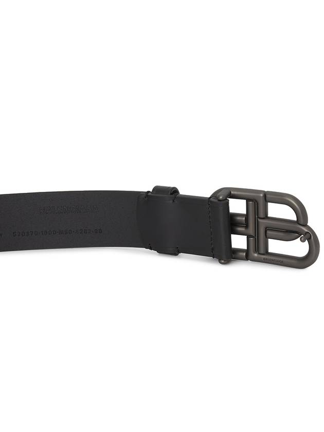 Buckle Logo Leather Belt Black - BALENCIAGA - BALAAN 5