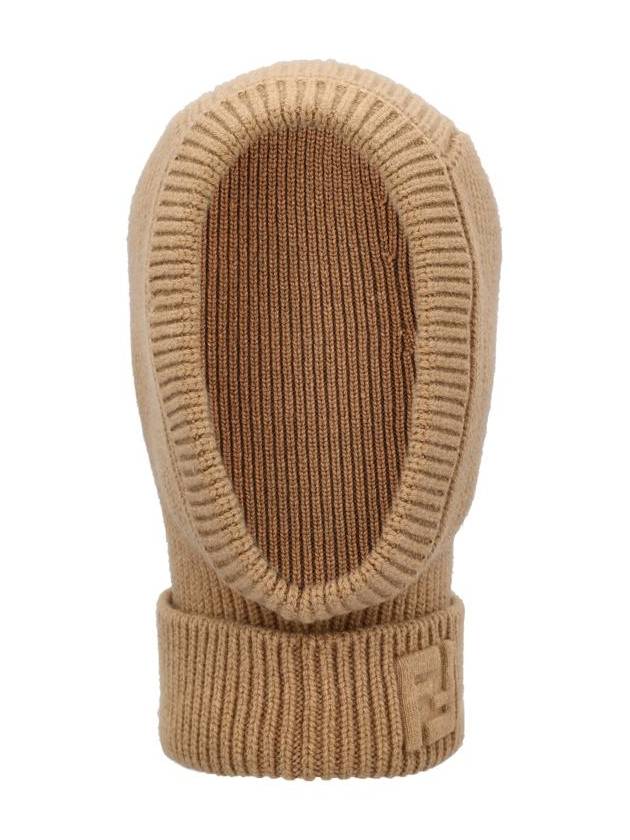 FF Logo Wool Balaclava Beige - FENDI - BALAAN 3