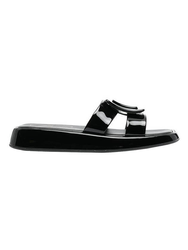 slide buckle mule sandals black - ROGER VIVIER - BALAAN.