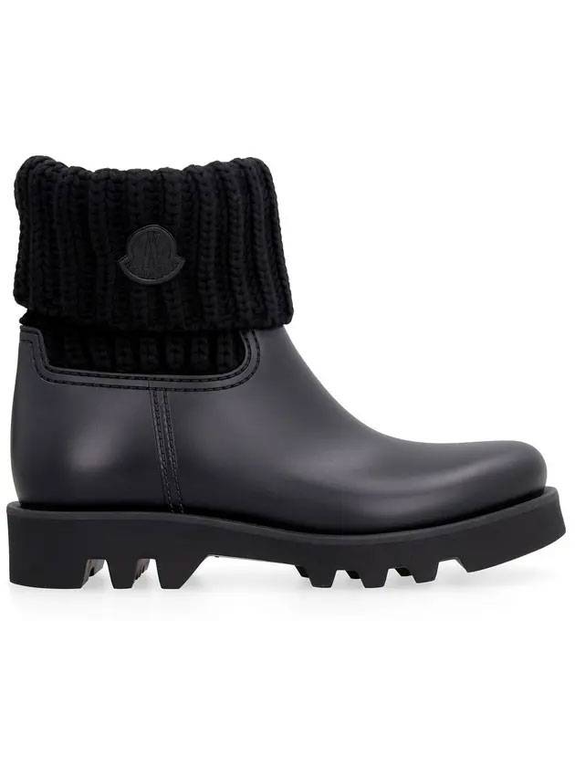 Women's GINETTE Logo Patch Chelsea Boots Black - MONCLER - BALAAN.