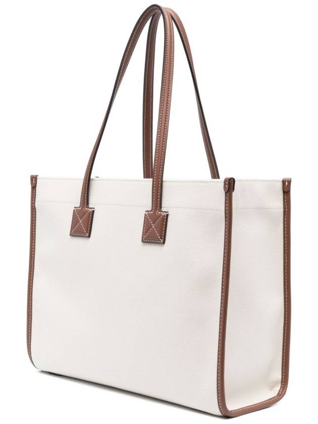 Freya Small Canvas Leather Tote Bag Natural Tan - BURBERRY - BALAAN 4