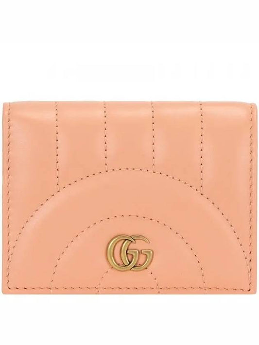GG Marmont Matelasse Card Wallet Peach - GUCCI - BALAAN 2
