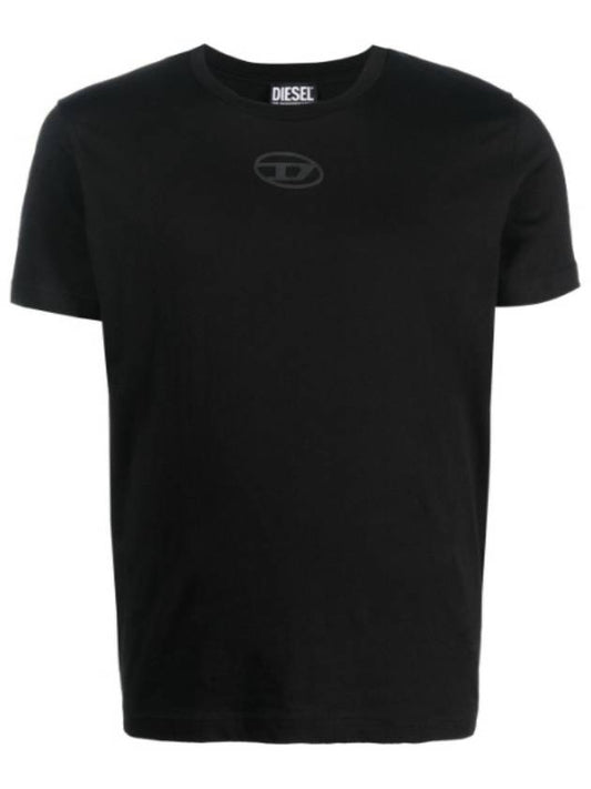 Logo Print Cotton Short Sleeve T-Shirt Black - DIESEL - BALAAN.