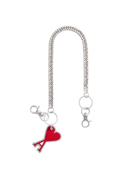 Heart Logo Chain Key Holder Red - AMI - BALAAN.