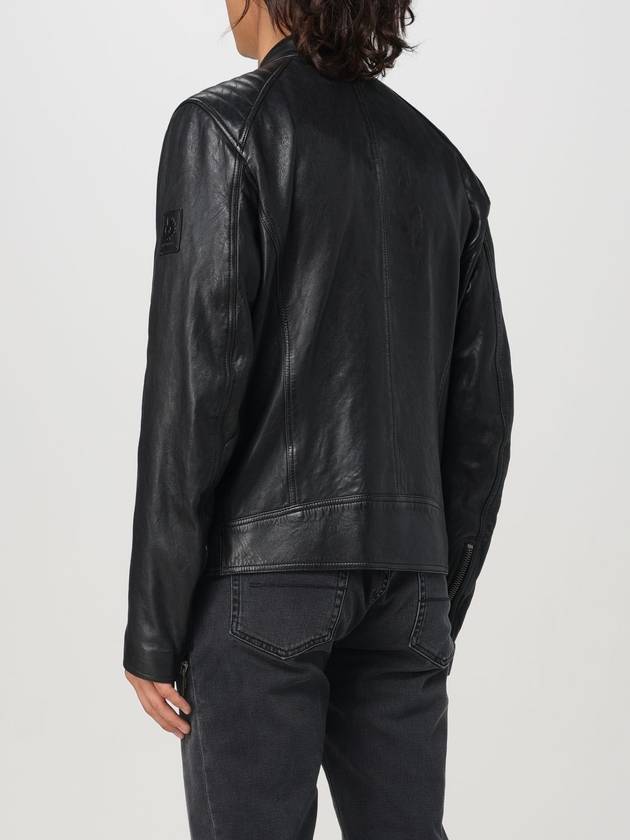 Men's Cheviot Leather V Racer Jacket In Black - BELSTAFF - BALAAN 3