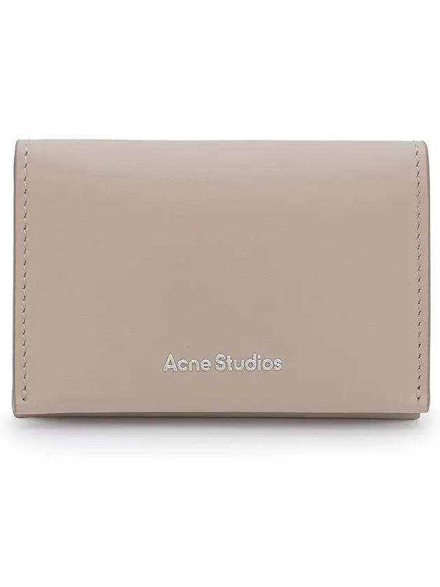 Folded Leather Card Wallet Taupe Beige - ACNE STUDIOS - BALAAN 3