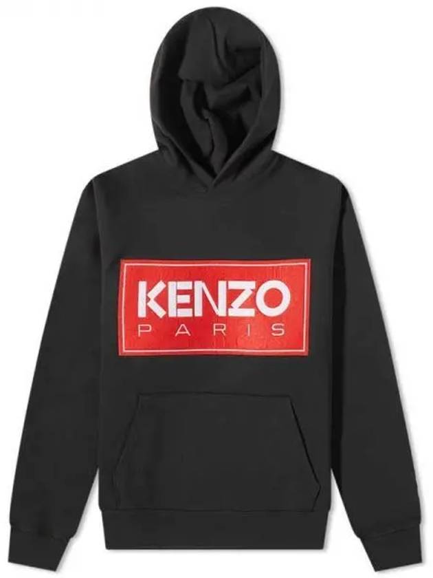 Box Logo Sweat Hood Black Red Men s 233986 - KENZO - BALAAN 1