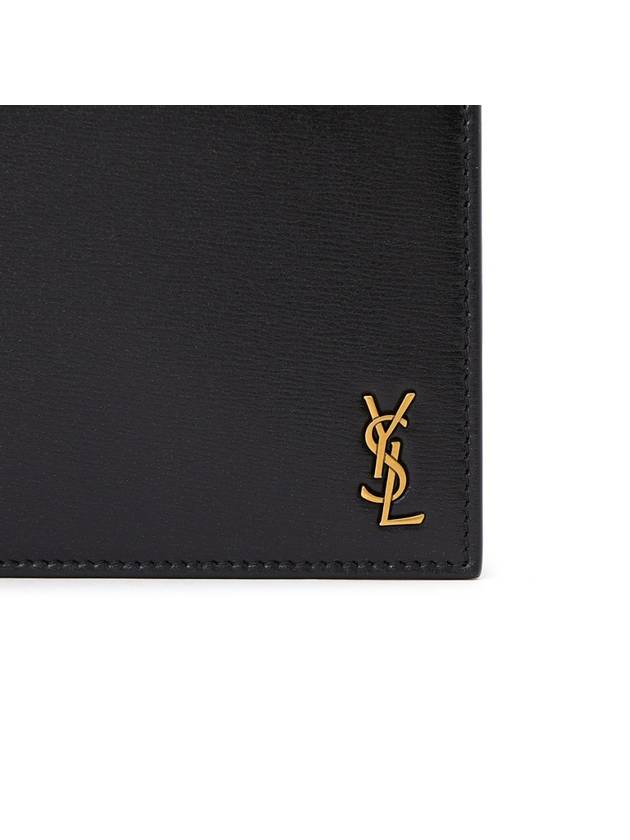 Tiny Monogram Half Wallet Black Gold - SAINT LAURENT - BALAAN 7