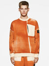 Hand Sprayed Airbrush Treatment Crew Neck Sweatshirt  Orange - STONE ISLAND - BALAAN 3