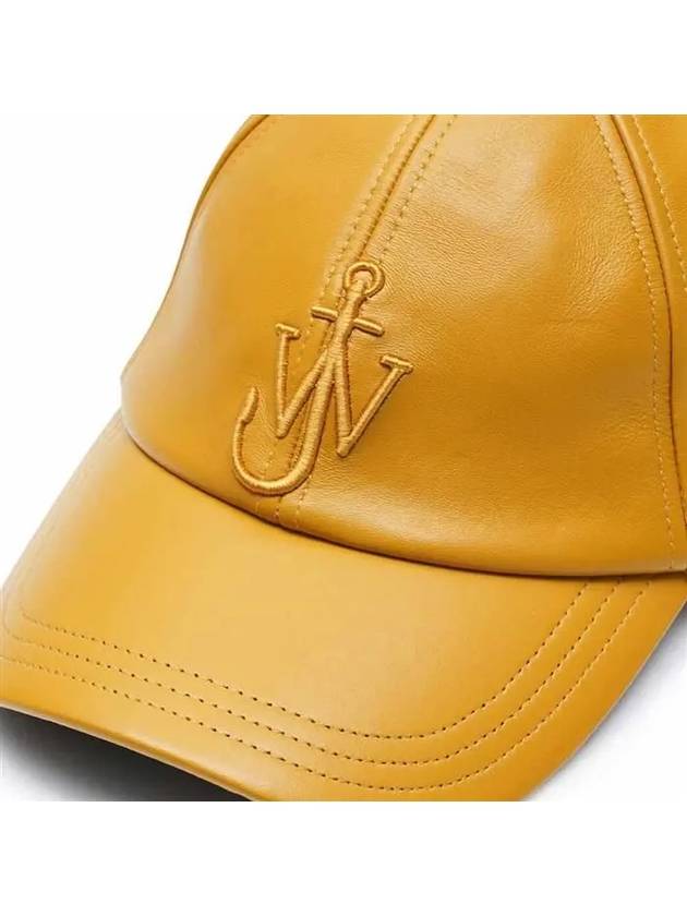 Embroidered Logo Leather Baseball Cap Mustard - JW ANDERSON - BALAAN 5