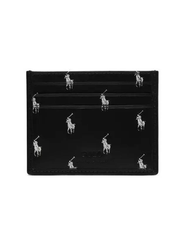 Smooth Leather Card Case Black - POLO RALPH LAUREN - BALAAN 2