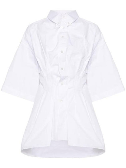 Poplin Drape Half Shirt White - MAISON MARGIELA - BALAAN 2