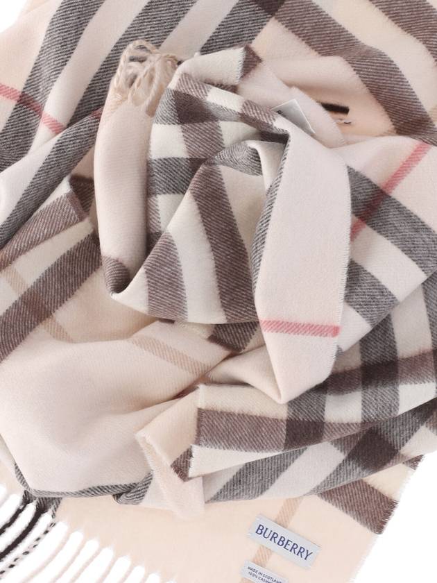 Check Pattern Cashmere Scarf Alabaster - BURBERRY - BALAAN 3