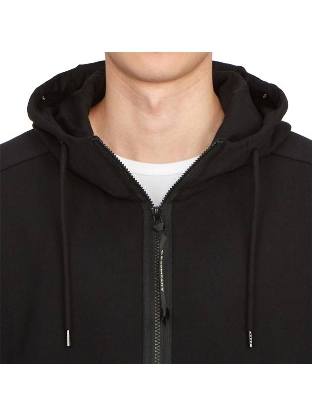 Diagonal Raised Fleece Goggle Hooded Jacket Black - CP COMPANY - BALAAN 9