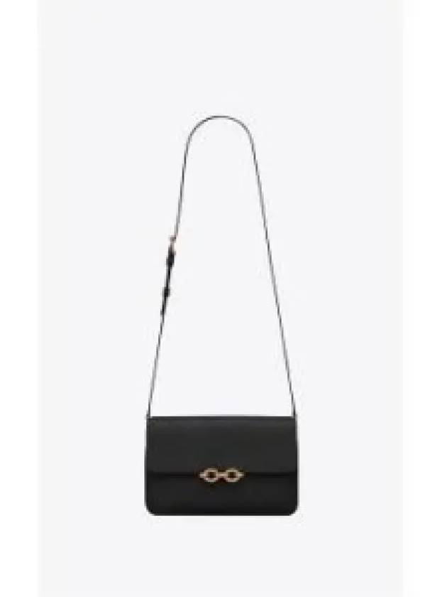 Le Maillon Smooth Leather Satchel Shoulder Bag Black - SAINT LAURENT - BALAAN 2