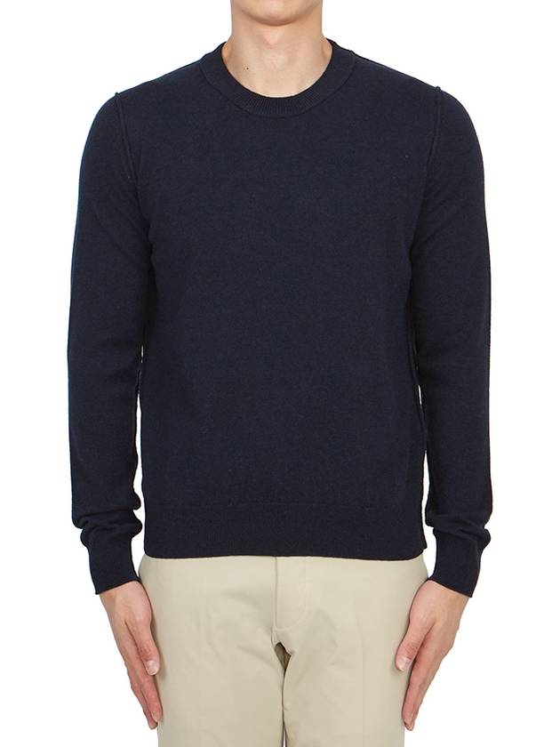 Crew Neck Cashmere Knit Top Navy - MAISON MARGIELA - BALAAN 2