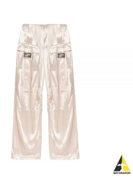 Women's Viscose Shiny Cargo Pants Beige - FENDI - BALAAN 2
