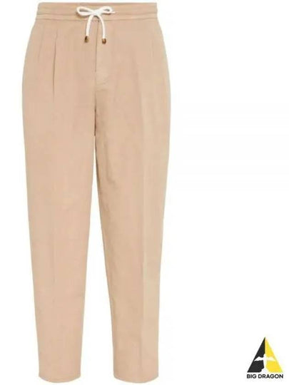 Drawstring Pleated Tapered Straight Pants Beige - BRUNELLO CUCINELLI - BALAAN 2