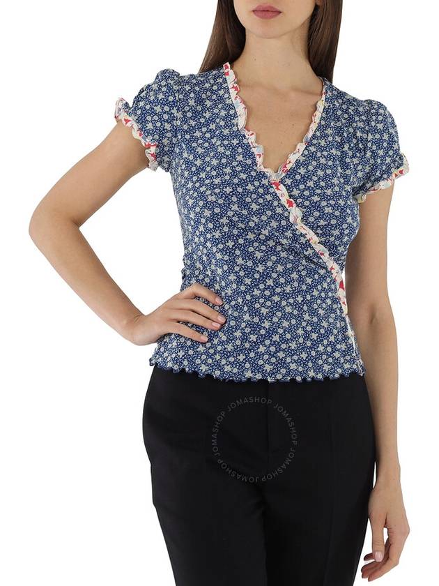 Women's Floral Wrap Blouse Blue - POLO RALPH LAUREN - BALAAN 2