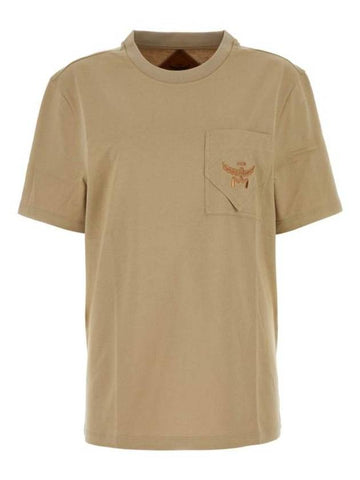 Short Sleeve T-Shirt MHTESBC02 IG Beige o Tan - MCM - BALAAN 1