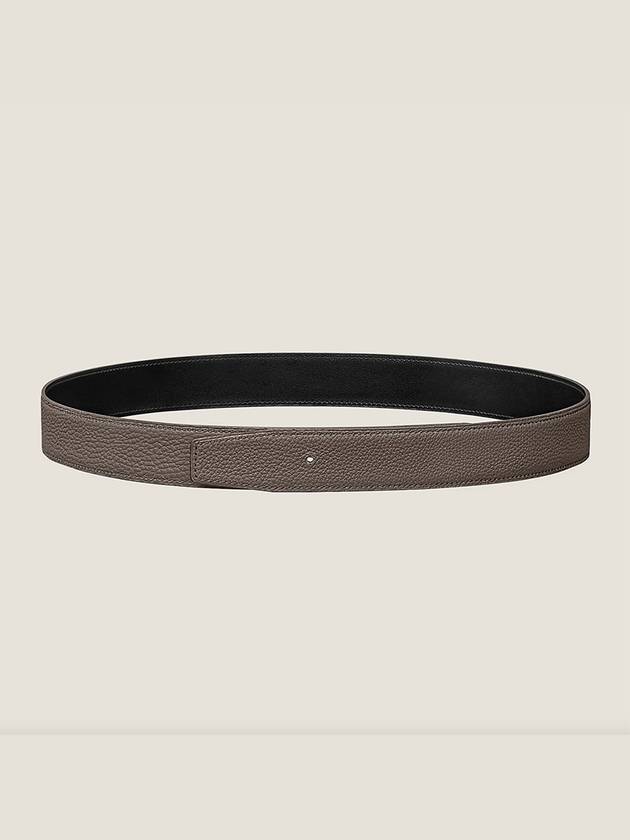 Silver Hardware 32mm Leather Belt Black - HERMES - BALAAN 4