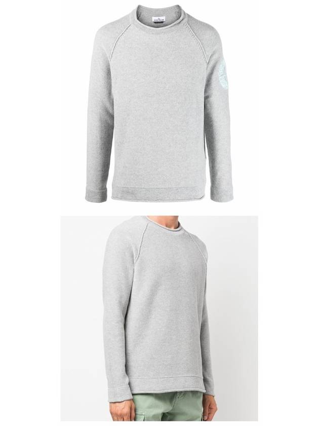 7715534A4 V0M64 Logo embroidery crew neck knit gray men’s knit TTA - STONE ISLAND - BALAAN 5