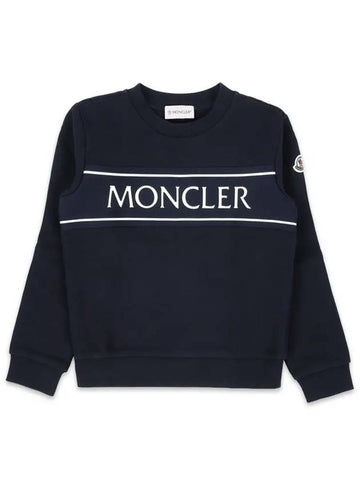 Kids Wappen Patch Logo Sweatshirt Navy 8G00016 899PS 778 12 14A - MONCLER - BALAAN 1