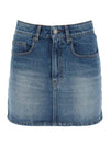 Pocket Cotton Denim H-line Skirt Blue - AMI - BALAAN 1