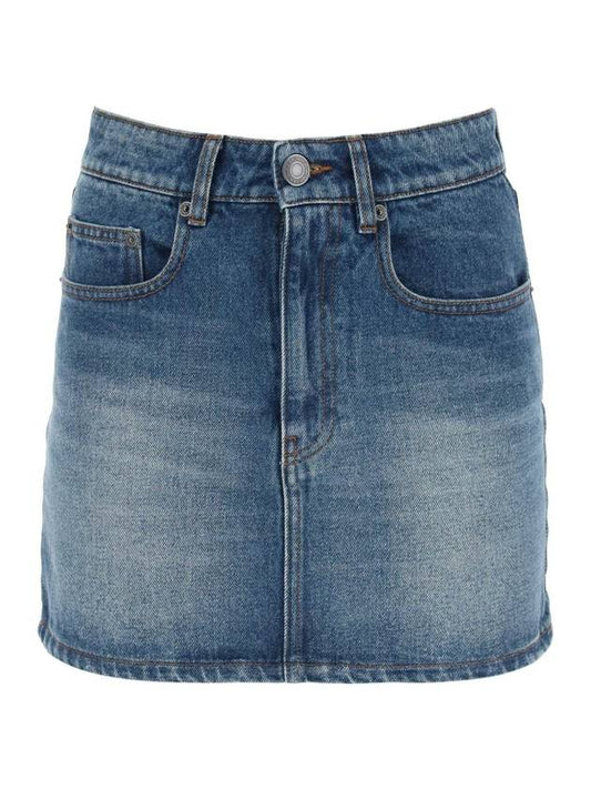 Pocket Cotton Denim H-line Skirt Blue - AMI - BALAAN 1