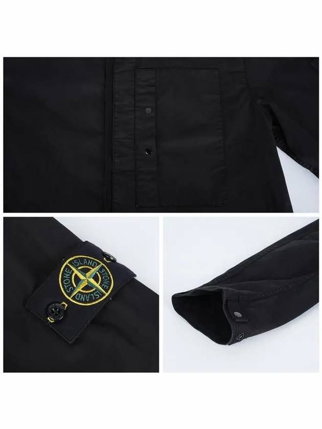 Supima Cotton Twill Over Long Sleeve Shirt Black - STONE ISLAND - BALAAN 7