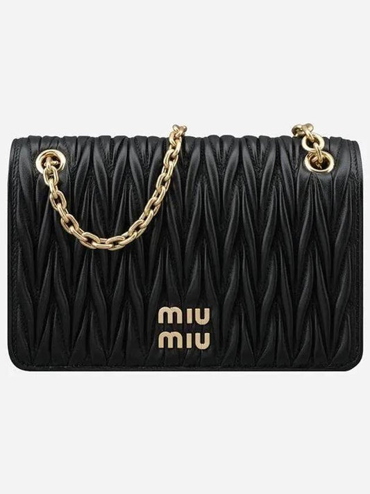 Matelasse Nappa Leather Mini Bag Black - MIU MIU - BALAAN 2