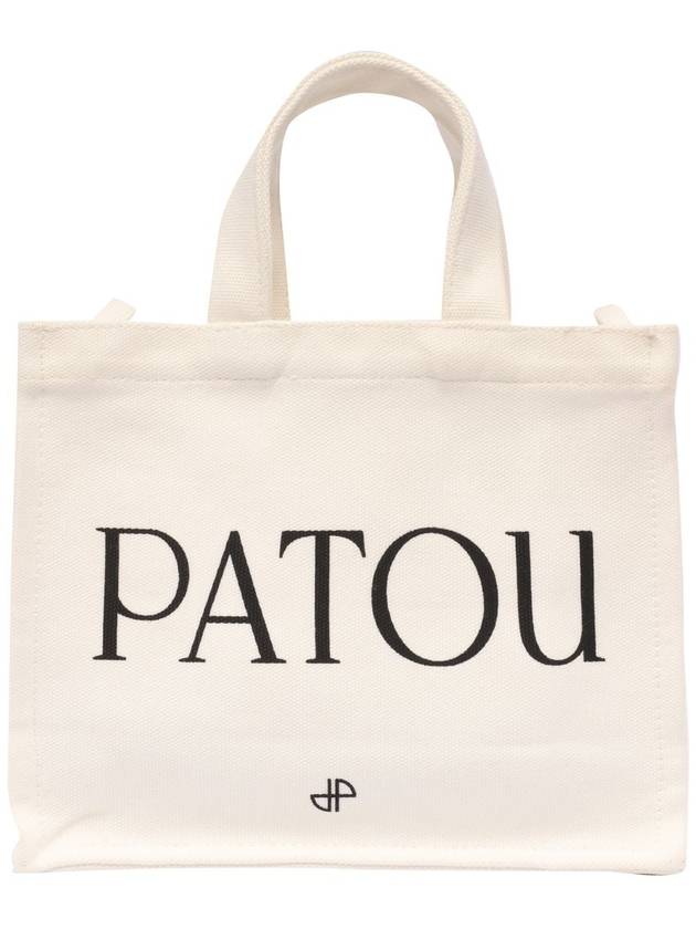 Logo Print Cotton Tote Bag White - PATOU - BALAAN 2