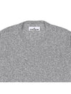 Logo Patch Crew Neck Cotton Nylon Knit Top Heather Grey - STONE ISLAND - BALAAN 4