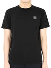 Pisato Effect Logo Patch Short Sleeve T-Shirt Black - STONE ISLAND - BALAAN 3