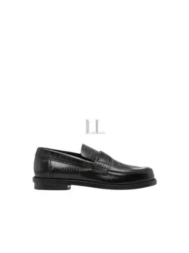 Lizard Skin Effect Loafers Black - ALEXANDER MCQUEEN - BALAAN 2