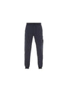 Men's Wappen Patch Cotton Fleece Track Pants Navy - STONE ISLAND - BALAAN 2