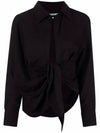 Le Chemise Bahia Tied Sash Shirt Black - JACQUEMUS - BALAAN 3