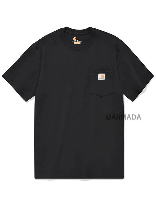 Workwear Pocket Short Sleeve T-Shirt Black - CARHARTT - BALAAN 2