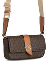 Greenwich Extra Small Logo Leather Shoulder Bag Brown - MICHAEL KORS - BALAAN 3